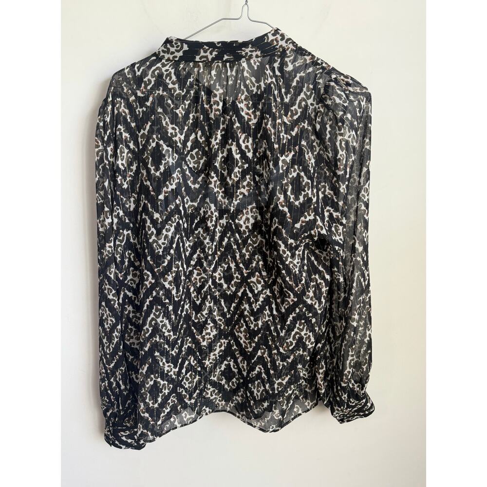 Marie Oliver Lauren Mixed Print Long Sleeve Blouse with Scarf Detail Black Small - Picture 10 of 13